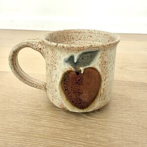 Hand Thrown Artisan Signed Studio Art Coffee Mug Bayfield WI Apple Festival 24oz